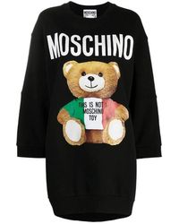 Moschino - Teddy-Print Sweatshirt Dress - Lyst