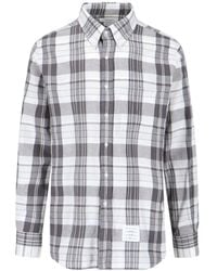 Thom Browne - Checked Long-Sleeved Buttoned Shirt - Lyst