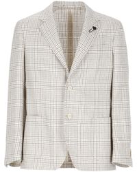 Lardini - Check Blazer Jacket - Lyst