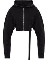 Rick Owens - Cropped Zip-Up Hoodie - Lyst
