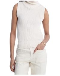 Michael Kors - Sleeveless Wool Blend Turtleneck Top - Lyst