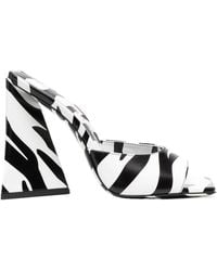 The Attico - Devon Zebra Print 115Mm Mules - Lyst