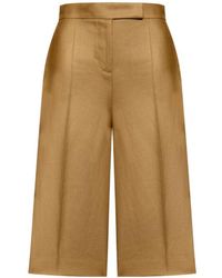 Max Mara - Kaki Pleated Bermuda Shorts - Lyst
