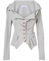 Vivienne Westwood - Monday Pinstripe Peplum Cotton Shirt - Lyst