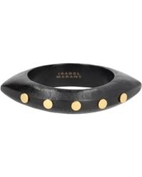 Isabel Marant - Stud Embellished Wooden Bracelet - Lyst
