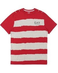 EA7 - Logo Printed T-Shirt With Round Neck - Lyst