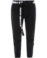 Off-White c/o Virgil Abloh - Industrial Belted Tapered Jeans - Lyst