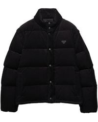 Prada - Triangle-Logo Button-Up Jacket - Lyst