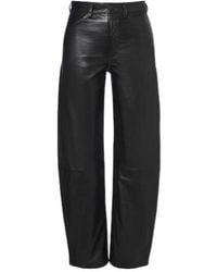 Nili Lotan - Leather Barrel-Leg Pants - Lyst