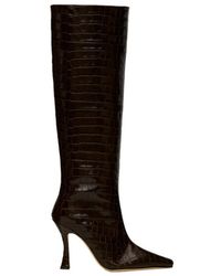 STAUD - Textured High-Heeled Boots - Lyst