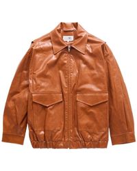 MM6 by Maison Martin Margiela - Faux-Leather Bomber Jacket - Lyst