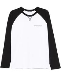 Balmain - Logo Printed Long-Sleeve T-Shirt - Lyst