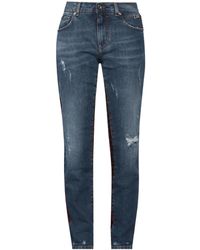 Dolce & Gabbana - Dark Plaid Straight-Leg Jeans - Lyst