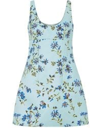 Emilia Wickstead - Floral-Printed Twill Mini Dress - Lyst