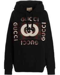 Gucci - Logo-Print Drawstring Hoodie - Lyst
