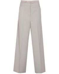 Liu Jo - High-Waist Pinstriped Trousers - Lyst
