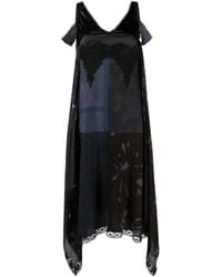 Marine Serre - Lace-Detailed V-Neck Midi Dress - Lyst