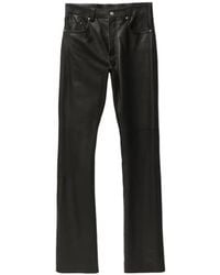 Versace - Straight-Leg Leather Trousers - Lyst