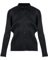 Pleats Please Issey Miyake - Long-Sleeved Pleated Cardigan - Lyst
