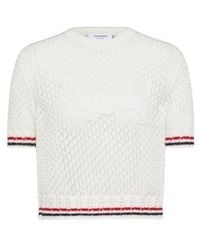 Thom Browne - Hector Pointelle Knitted T-Shirt - Lyst