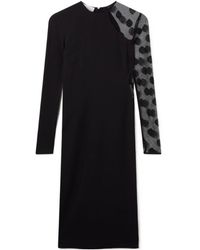 Stella McCartney - Polka-Dot Mesh-Panel Midi Dress - Lyst