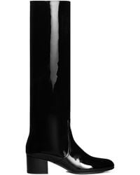 Celine - Les Bottes Triomphe High Boot In Patent Calfskin - Lyst