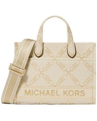 Michael Kors - Michael Gigi Small Metallic Empire Logo Jacquard Messenger Bag - Lyst
