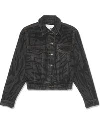 Ganni - Zebra Printed Cropped Jacket - Lyst