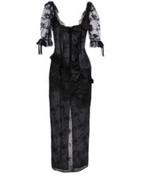 Alessandra Rich - Bow-Detail Cotton-Blend Lace Midi Dress - Lyst