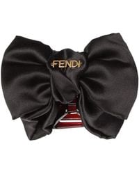 Fendi - Logo Lettering Bow Hair Clip - Lyst