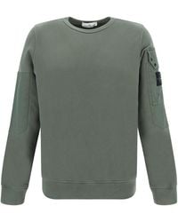 Stone Island - Logo Patch Crewneck Sweatshirt - Lyst