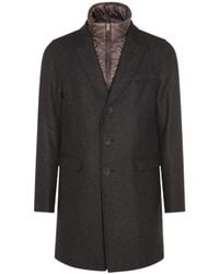 Herno - Buttoned High Neck Long-Sleeved Coat - Lyst