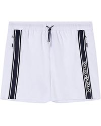 Emporio Armani - Elastic-Waist Swim Trunks - Lyst