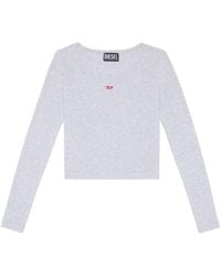 DIESEL - Logo-Embroidered Scoop-Neck T-Shirt - Lyst