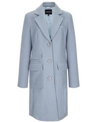 Emporio Armani - Single-Breasted Lapel Coat - Lyst