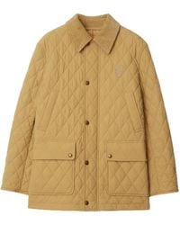 Burberry - Logo Patch Diamond-Quilted Jacket - Lyst