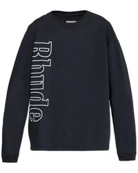 Rhude - Logo-Print Cotton Sweatshirt - Lyst