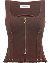 Marine Serre - Moon Jacquard Twill Corset Top - Lyst