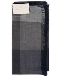 Brunello Cucinelli - Checked Cashmere Scarf - Lyst