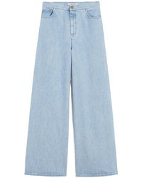 Max Mara - Affari Logo Patch Wide Leg Jeans - Lyst