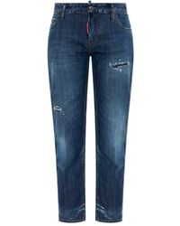 DSquared² - Jenna Distressed Cropped Jeans - Lyst