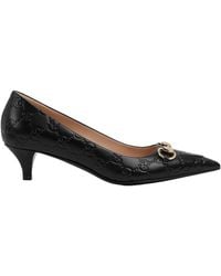 Gucci - Horsebit Detailed Pointed-Toe Pumps - Lyst