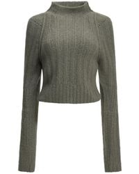 Rick Owens - Cropped Mock-Neck Knitted Top - Lyst