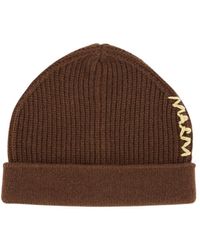 Marni - Logo Knitted Beanie - Lyst