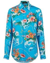 Gucci - Printed Collared Long-Sleeve Shirt - Lyst