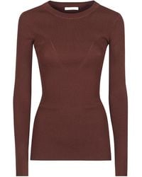 Patrizia Pepe - Ribbed Long Sleeve Knitted Sweater - Lyst
