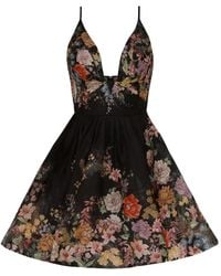 Zimmermann - Pavilion V-Neck Mini Dress - Lyst