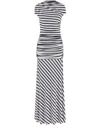 Self-Portrait - 'navy Stripe Jersey Maxi' Dress - Lyst