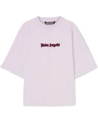 Palm Angels - Logo Embroidered Drop Shoulder T-Shirt - Lyst