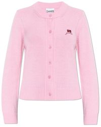 Ganni - Wool Mix Cardigan - Lyst